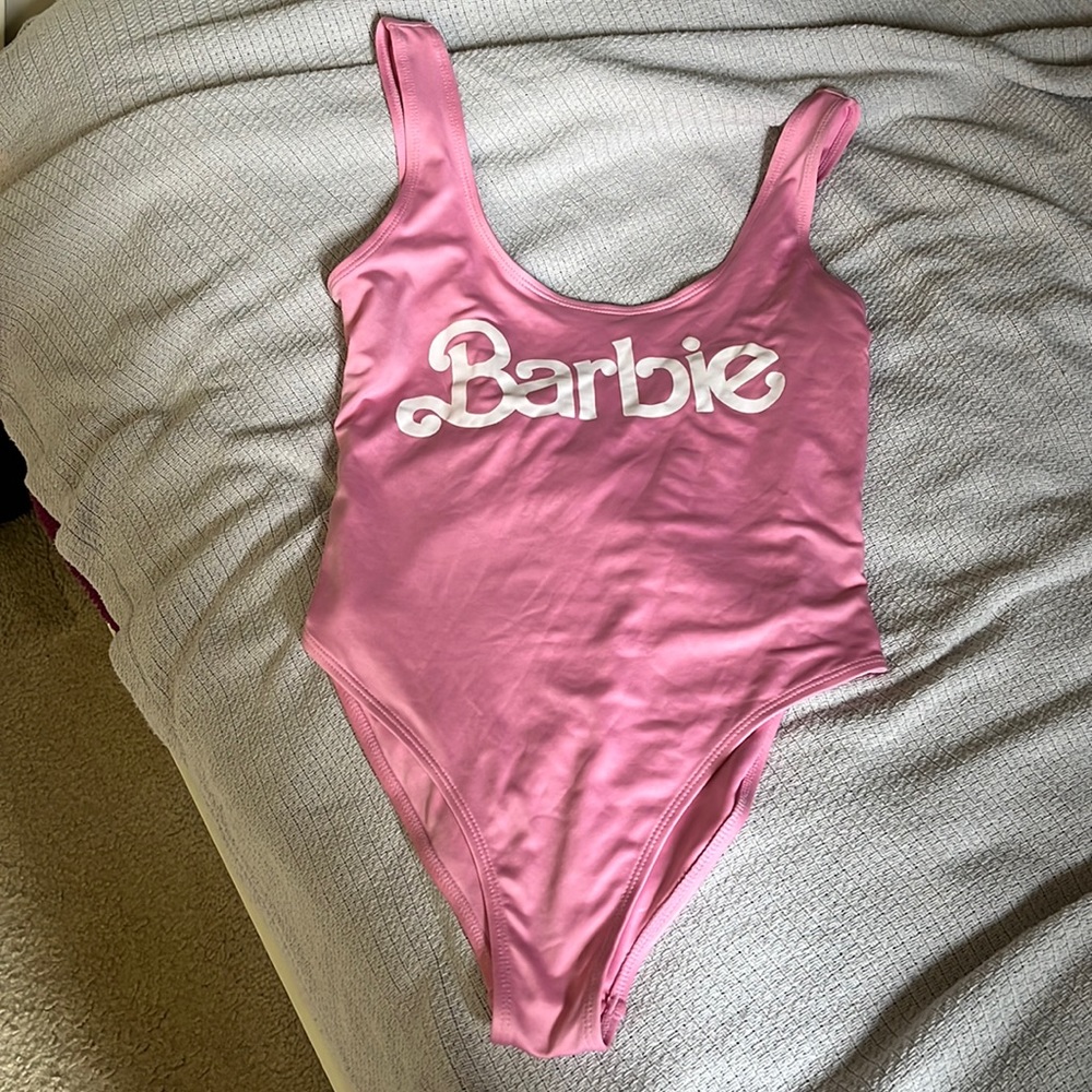 Barbie pink one piece swimsuit